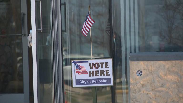 One of just 10 polling places open for voting in Kenosha, Wisconsin, on Tuesday, April 7, 2020. (WTTW News)