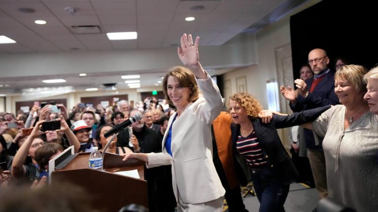 Wisconsin Supreme Court candidate Susan Crawford speaks during her election night party after winning the election Tuesday, April 1, 2025, in Madison, Wis. (AP Photo / Kayla Wolf)