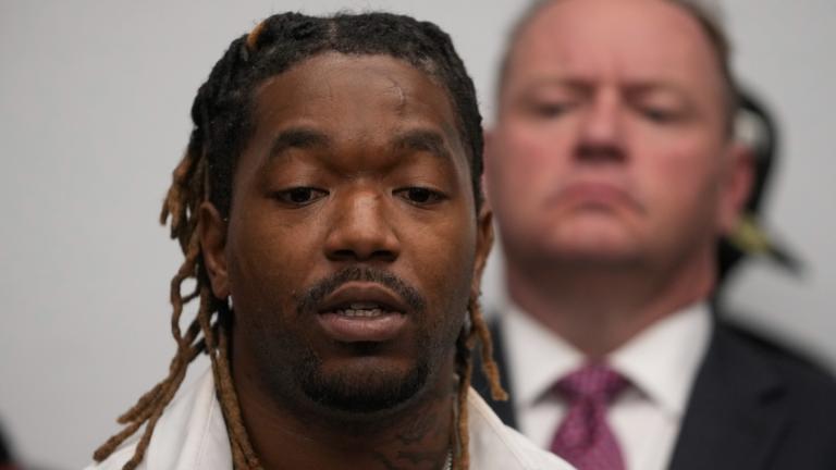 Michael Moss, 37, a victim, speaks during a press conference regarding a lawsuit alleging that more than 200 men and women were sexually abused as children while in custody at juvenile detention centers in Illinois, Tuesday, Sept. 24, 2024, in Chicago. (Erin Hooley / AP Photo)