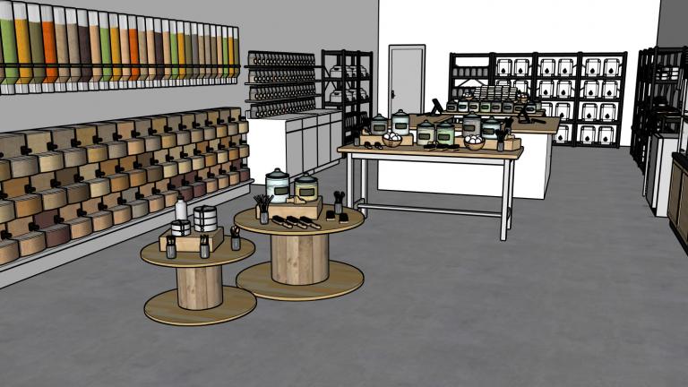 Rendering of the proposed Chicago zero-waste marketplace called Zaste. (Courtesy of Zaste)