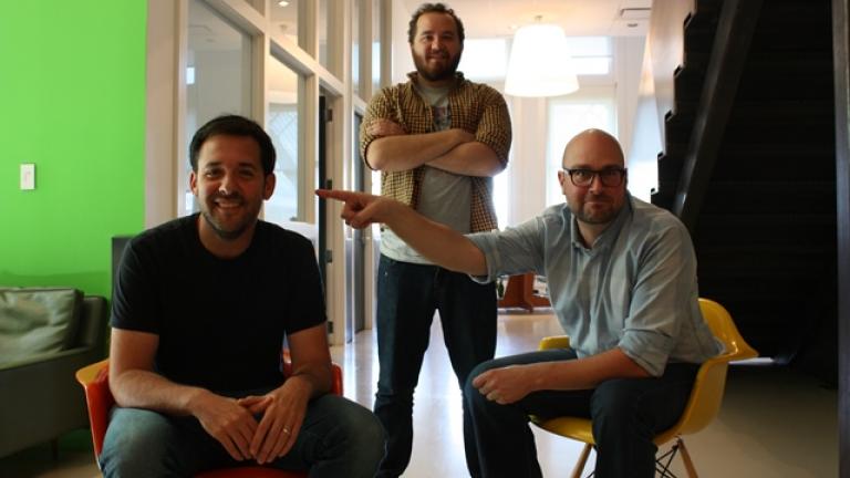 Cap Gun Collective Executive Producer Matt Abramson, Cap Gun Producer PJ Fishwick, and “Teachers” co-creator Matt Miller (Photo / Chloe Riley)