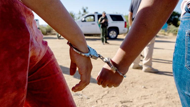 Migrants who illegally crossed into the US from Mexico are arrested by US Border Patrol agents on June 14, 2024, in Jacumba Hot Springs, California. (Qian Weizhong / V CG / Getty Images via CNN Newsource)