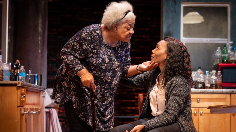 Renee Lockett and Brianna Buckley in “cullad wattah” at the Victory Gardens Theater. (Credit: Liz Lauren)