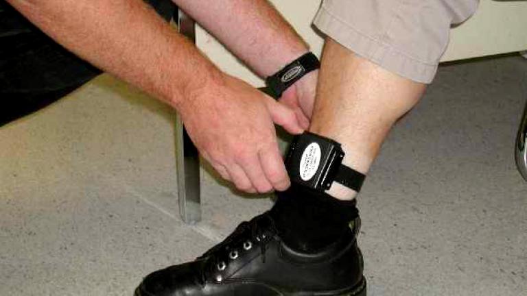Electronic ankle bracelet. Courtesy of WORLD Law Direct.