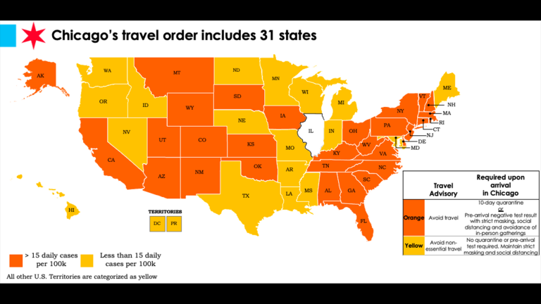 Chicago’s travel order. (Credit: Chicago Department of Public Health) Chicago’s travel order. (Credit: Chicago Department of Public Health)