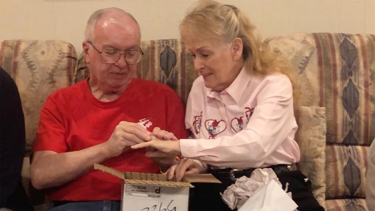 Robert and Karen Autenrieth on Valentine’s Day with the wedding ring. (Courtesy Autenrieth family)