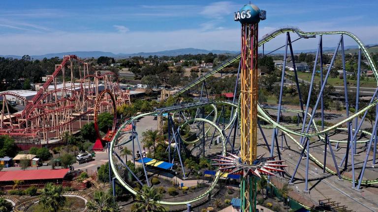 Six Flags Entertainment Corporation says it is planning to open all 26 of its amusement parks and water parks for the 2021 season, including five that were not able to operate last year because of the coronavirus pandemic. (Justin Sullivan / Getty Images) Six Flags Entertainment Corporation says it is planning to open all 26 of its amusement parks and water parks for the 2021 season, including five that were not able to operate last year because of the coronavirus pandemic. (Justin Sullivan / Getty Images)