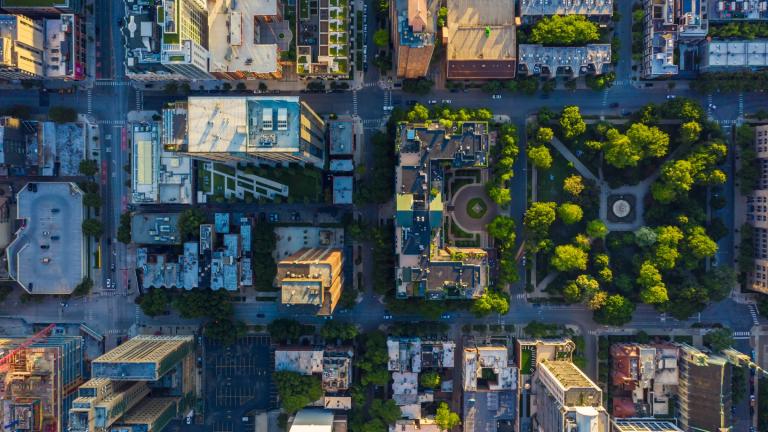 An aerial view of downtown Chicago. (marchello74 / iStock)