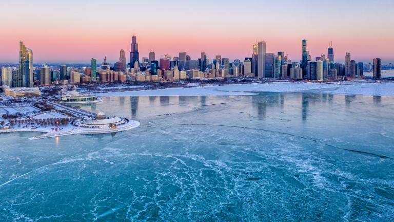Chicago skyline in winter. (Aerial_Views / iStock)