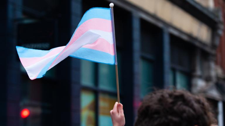 A person holds a transgender pride flag in a file photo. (Nicky Ebbage / iStock)