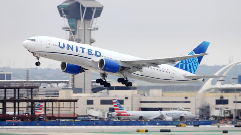 A United Airlines aircraft at Los Angeles International Airport on May 20, 2023. (Laser1987 / iStock)