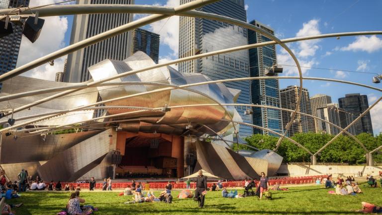 The Jay Pritzker Pavilion, designed by Frank Gehry, is pictured in a file photo. (miroslav_1 / iStock)