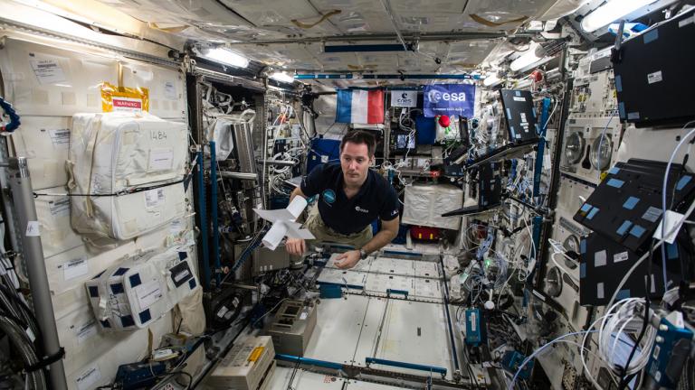 Astronaut Thomas Pesquet worked with artist Eduardo Kac to create "Inner Telescope," a piece of artwork that is currently aboard a space station. (Courtesy of Eduardo Kac)
