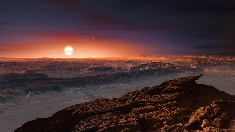 An artist’s impression of what the surface of the planet Proxima b might look like. (M. Kornmesser / European Southern Observatory)