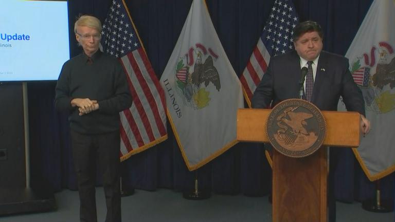 Gov. J.B. Pritzker speaks during his daily COVID-19 briefing on Dec. 7, 2020. (WTTW News)