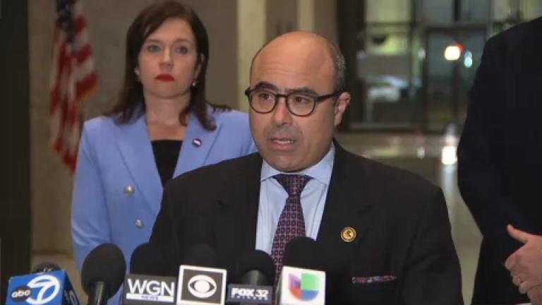 U.S. Attorney for the Northern District of Illinois Andrew Boutros speaks in the Dirksen Federal Building on Nov. 19, 2025. (WTTW News)
