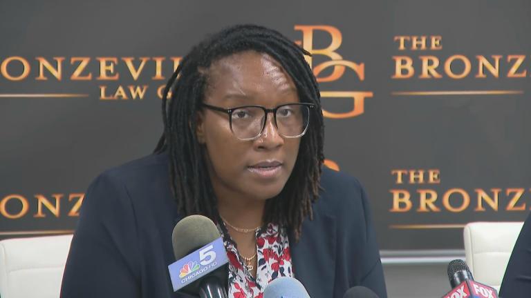 Carlishia Hood, 35, speaks on June 27, 2023, after prosecutors dismissed first-degree murder charges against her and her son. (WTTW News)