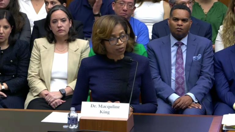Chicago Public Schools CEO Macquline King testifies before the House Committee on Education and Workforce on June 10, 2026. (WTTW News)