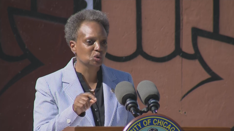 Mayor Lori Lightfoot urges Chicagoans to complete the 2020 census during a Wednesday, July 29, 2020 press conference at the DuSable Museum in Hyde Park. (WTTW News)