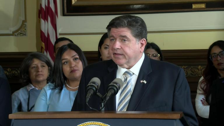 Gov. JB Pritzker addresses the news media on Oct. 30, 2025. (WTTW News)