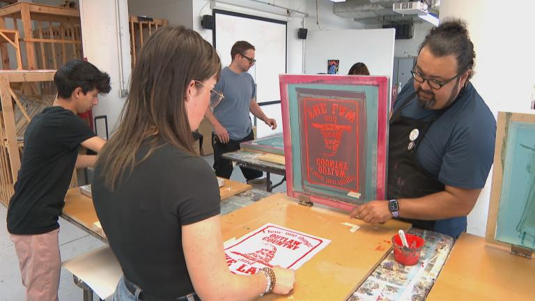 Artist William Estrada's first solo show is on display at the Hyde Park Art Center. (WTTW News)