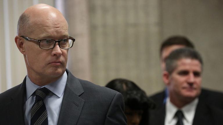 Special prosecutor Joseph McMahon, left, and defense attorney Daniel Herbert approach the bench at a hearing for Jason Van Dyke hearing at the Leighton Criminal Court Building in Chicago on Thursday, March 8, 2018. (Nancy Stone / Chicago Tribune / Pool) Special prosecutor Joseph McMahon, left, and defense attorney Daniel Herbert approach the bench at a hearing for Jason Van Dyke hearing at the Leighton Criminal Court Building in Chicago on Thursday, March 8, 2018. (Nancy Stone / Chicago Tribune / Pool)