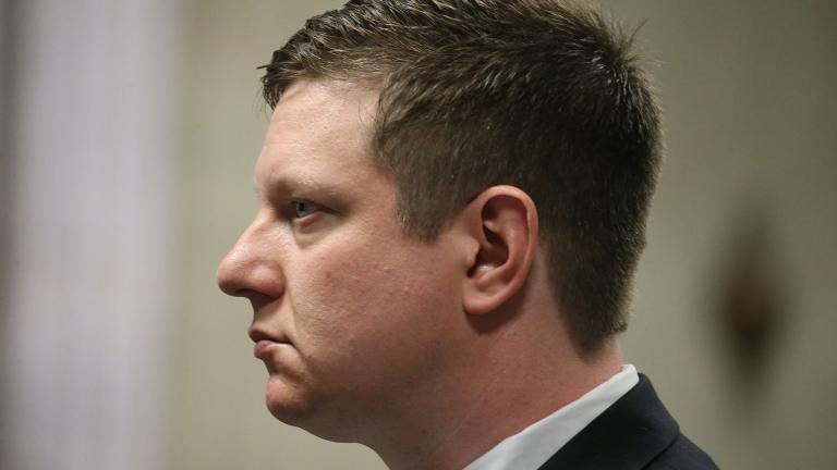 Chicago police Officer Jason Van Dyke attends a hearing for the shooting death of Laquan McDonald at the Leighton Criminal Court Building, Friday, May 4, 2018. The media was later ordered to leave the courtroom. (Antonio Perez / Chicago Tribune / Pool) Chicago police Officer Jason Van Dyke attends a hearing for the shooting death of Laquan McDonald at the Leighton Criminal Court Building, Friday, May 4, 2018. The media was later ordered to leave the courtroom. (Antonio Perez / Chicago Tribune / Pool)