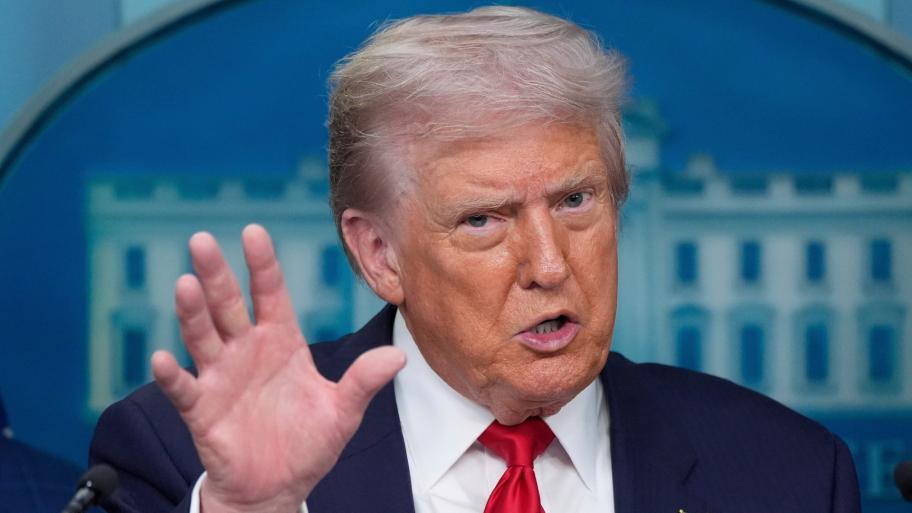 President Donald Trump speaks with reporters in the James Brady Press Briefing Room at the White House, Monday, Aug. 11, 2025, in Washington. (AP Photo / Alex Brandon)