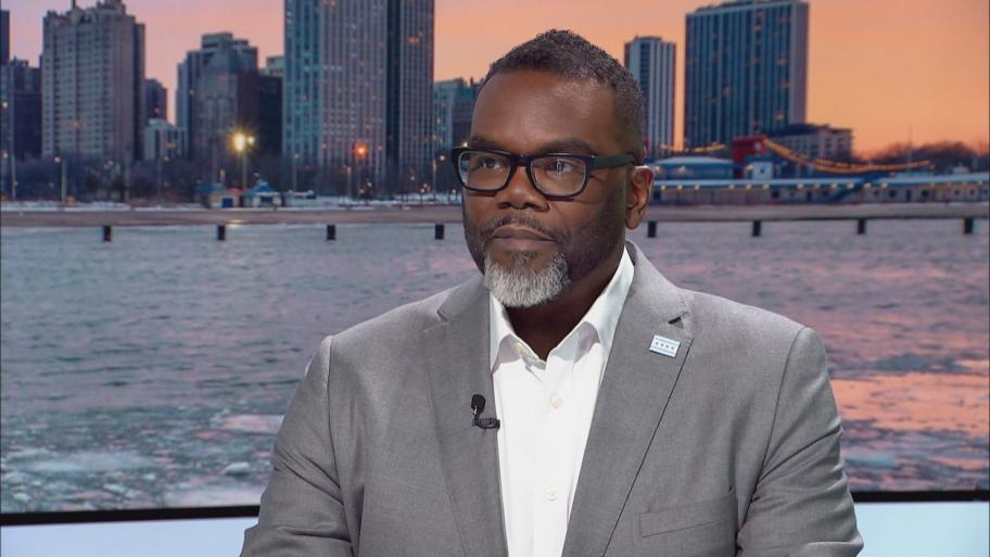 Mayor Brandon Johnson appears on “Chicago Tonight” on Monday, Jan. 6, 2025. (WTTW News)