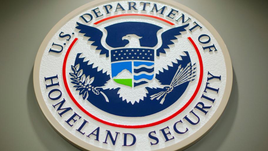 The Department of Homeland Security logo during a news conference in Washington, Feb. 25, 2015. (AP Photo / Pablo Martinez Monsivais, File)