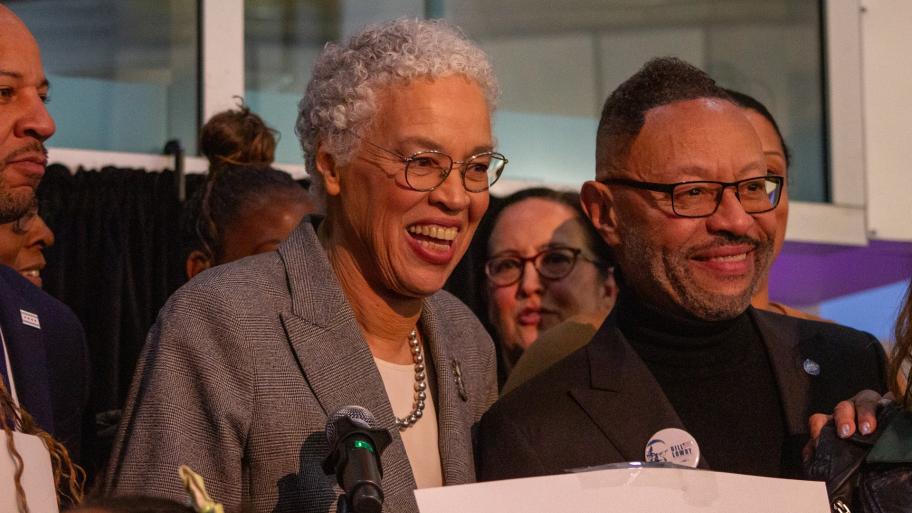 Incumbent Cook County Board President Toni Preckwinkle has declared victory in the March 17, 2026, Democratic primary election. She spoke at a campaign event at Little Black Pearl in Kenwood. (Blair Paddock / WTTW News)