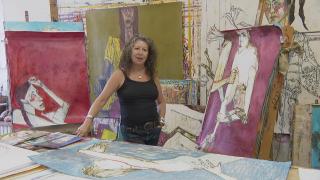 Chicago artist Nancy Rosen created original work for the Netflix series “Grace and Frankie” over the course of its eight-year run. (WTTW News)
