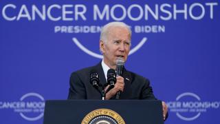 President Joe Biden speaks on the cancer moonshot initiative at the John F. Kennedy Library and Museum, Monday, Sept. 12, 2022, in Boston. (AP Photo / Evan Vucci)