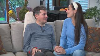 Brian Wallach and Sandra Abrevaya are pictured at their Kenilworth home. (WTTW News)