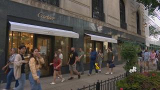 The Cartier store on Michigan Avenue is pictured on Aug. 15, 2022. (WTTW News)