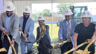 Chicago Mayor Lori Lightfoot breaks ground on a 58-unit apartment complex on Wednesday, Aug. 24, 2022. (Chicago's Mayor Office)