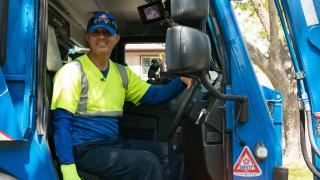 Felix Martinez was named residential sanitation driver of the year. (Michael Izquierdo / WTTW News)