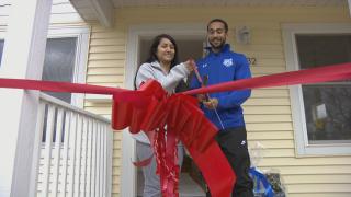Steven Wells and Tanais Valdillez recently purchased their first home, a “Matthew Home” in North Chicago, with the help of ReNew Communities. (WTTW News)