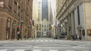 A view of La Salle Street and the Chicago Board of Trade. (WTTW News)