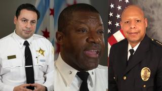 The three finalists for Chicago Police superintendent: Angel Novalez; Larry Snelling; Shon Barnes. (Credit: Chicago Police Department and Madison Police Department)