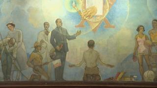 The Wabash YMCA plans to use grant funding to update its historic mural. (WTTW News)