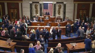 Members of the U.S. House of Representatives on the floor. (WTTW News)
