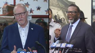Paul Vallas and Brandon Johnson are traveling across the city in the final days of the campaign. (WTTW News)