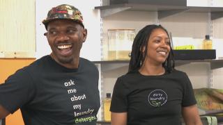Augie and Sylvia Emuwa at Dirty Laundry in Hyde Park. (WTTW News)