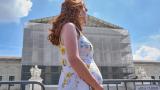 FILE - Mairelise Robinson, a U.S. citizen who is 6 months pregnant, attends a protest in support of birthright citizenship, outside of the Supreme Court in Washington, May 15, 2025. (AP Photo / Jacquelyn Martin, File)