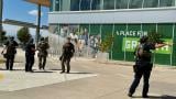 Police work on the campus after Charlie Kirk was shot during Turning Point's visit to Utah Valley University in Orem, Utah, Wednesday, Sept. 10, 2025. (AP Photo / Hannah Schoenbaum)