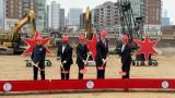 The Chicago Fire held a groundbreaking ceremony for the team’s new stadium at The 78 in the South Loop on March 3, 2026. (Blake Thor / WTTW News)