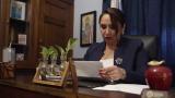 U.S. Rep. Delia Ramirez is pictured in her Washinton office. (Norah D’Cruze / Medill School of Journalism)