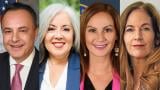 From left: District 1 candidates George A. Cardenas and Juanita Irizarry. District 2 candidates Samantha Steele and Elizabeth “Liz” Nicholson. (Provided)