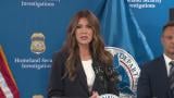 Kristi Noem speaks at a Homeland Security office in Lombard on Aug. 8, 2025. (WTTW News)